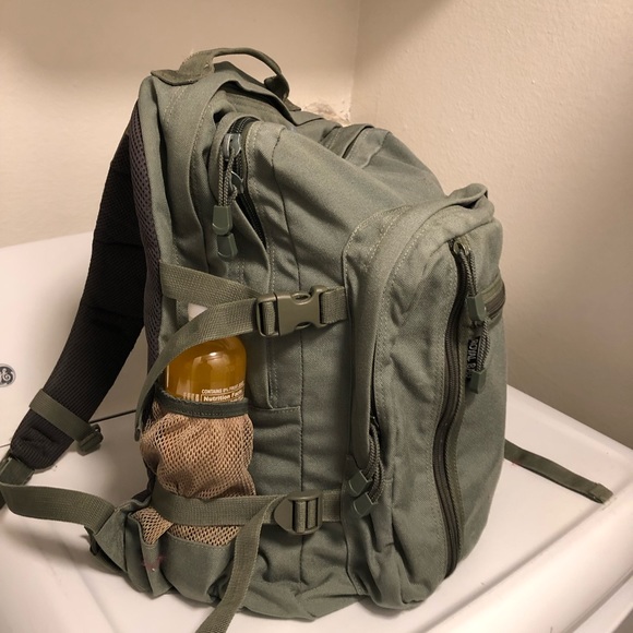 Royal Bag Large Backpack Olive Canvas School Back Padding Side Pockets - Picture 5 of 12